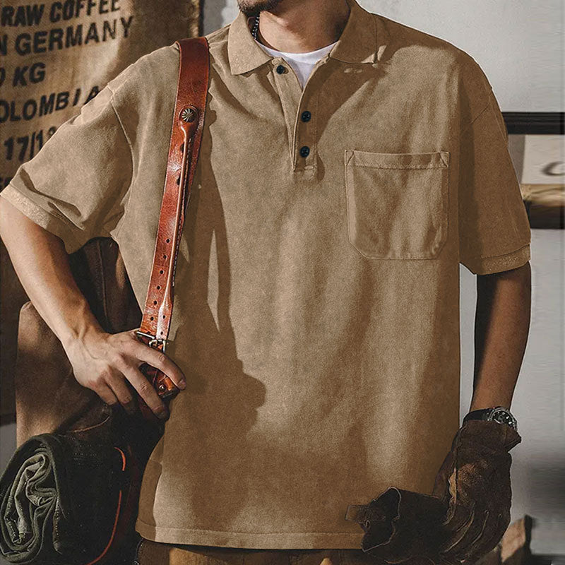 Herren Polohemd Kurzarm Klassisch Mit Brusttasche