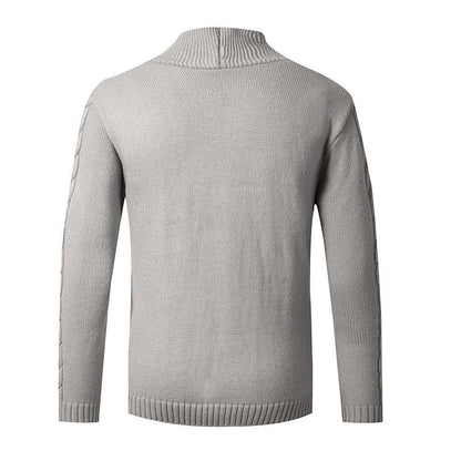 Herren Strickjacke Elegantes Zopfmuster Hochkragen Modern