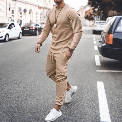 Herren Sportset Langarmshirt und Jogginghose Bequem Sportlich