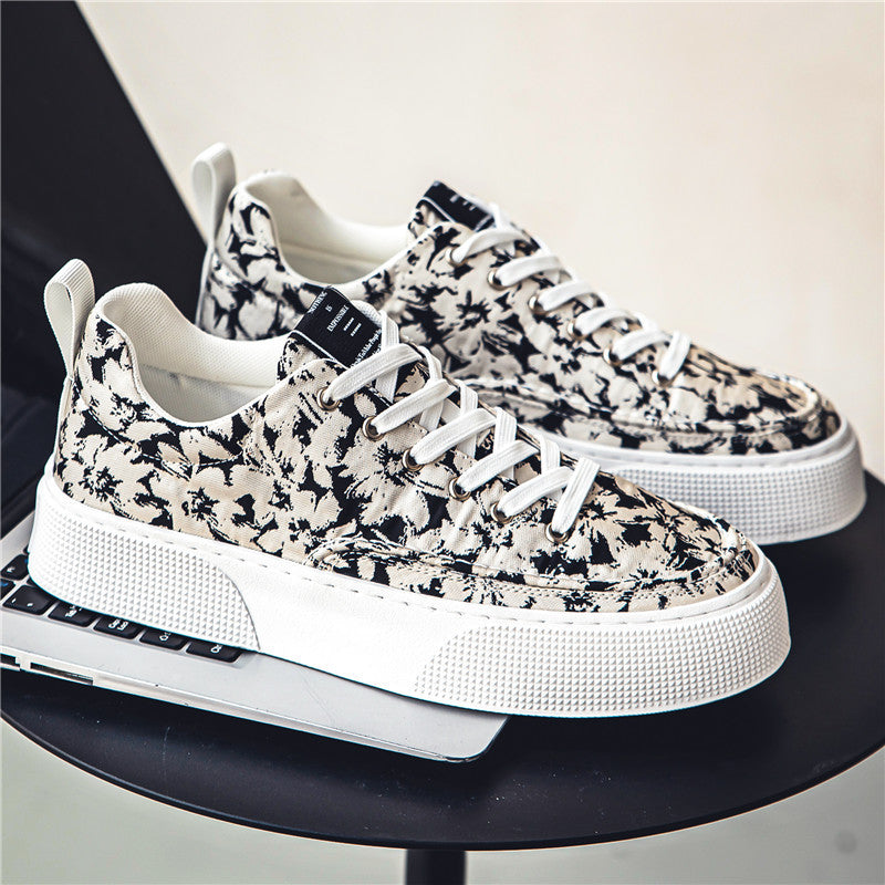 Damen Sneaker Blumen Muster Freizeitschuhe Modisch