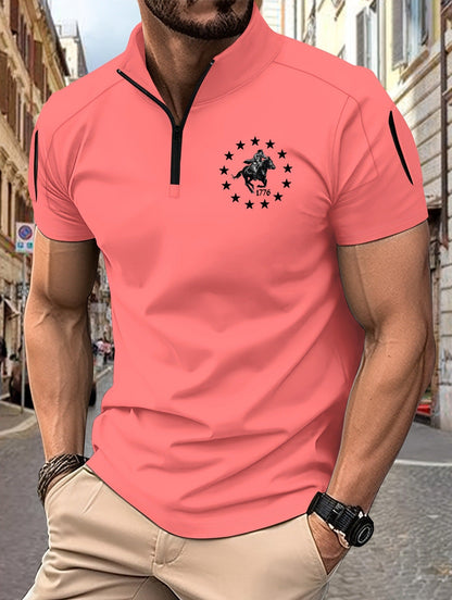 Herren Funktionsshirt Kurzarm mit Reißverschluss Modern