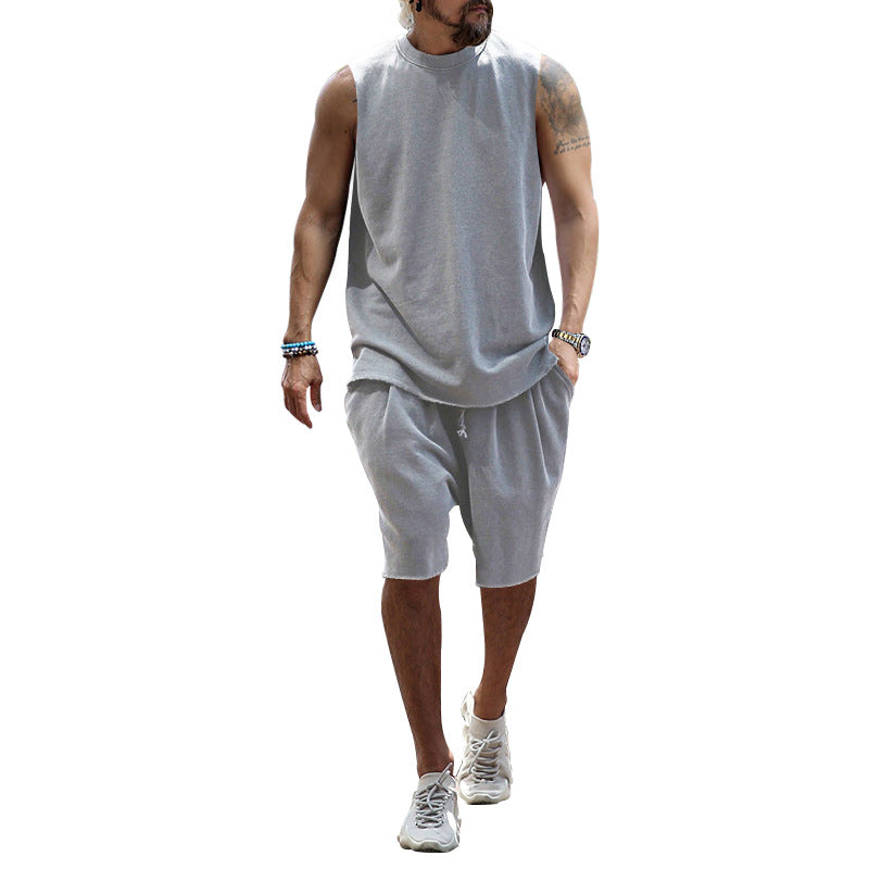 Herren Sportset Tanktop und Shorts Baumwoll Mix