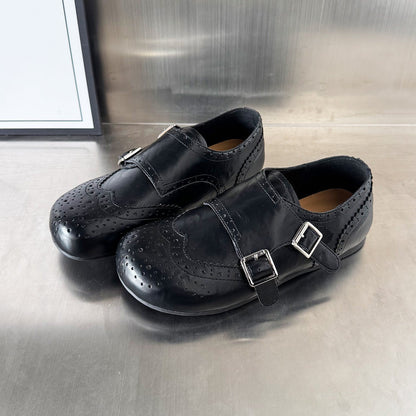 Damen Mokassins Elegante Broguemuster Schnalle Schuhe - BerlinGlamour