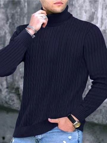 Herren Rollkragenpullover Strickmuster Grobstrick Modern