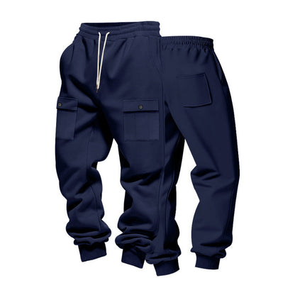 Herren Jogginghose Bequem Elastisch mit Taschen Baumwolle