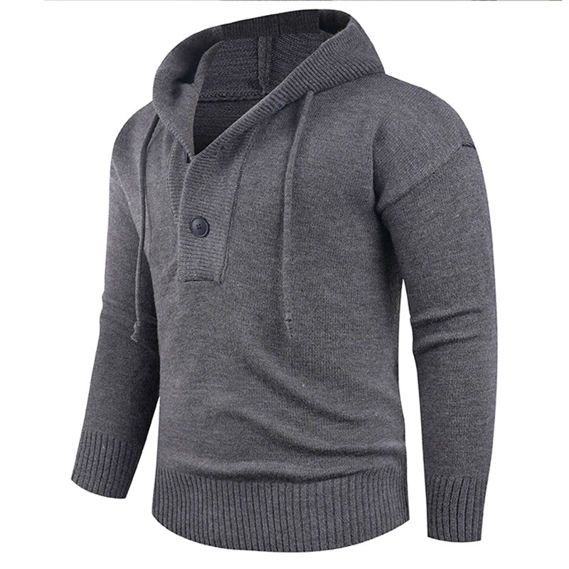 Modischer Kapuzenpullover Herren mit Knöpfen Trendig