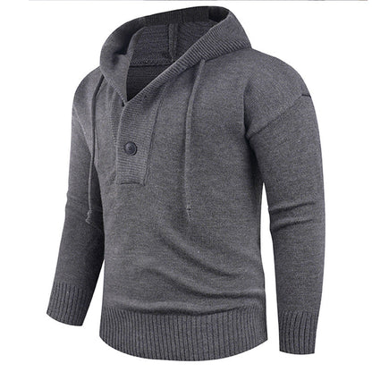 Modischer Kapuzenpullover Herren mit Knöpfen Trendig
