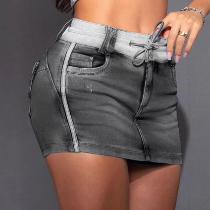 Damen Minirock Denim Stretch Elastisch Modern