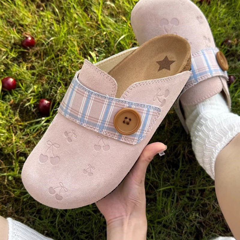 Damen Clogs Karomuster Dekorativ Frauen Schuhe