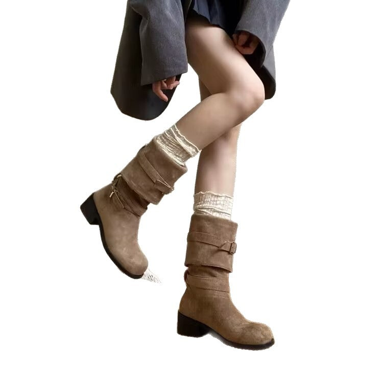 Damen Stiefel Hoch Modisch Rutschfest Schuhe