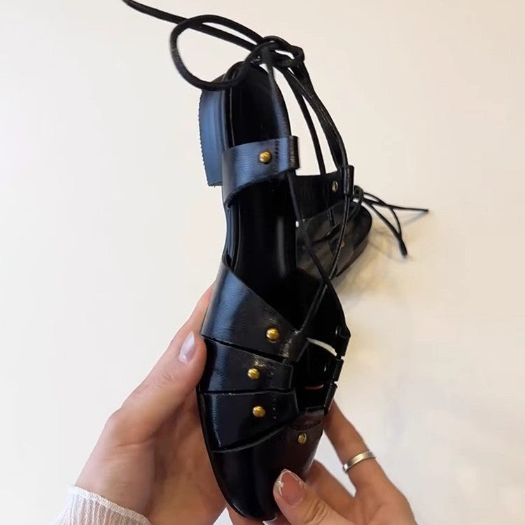 Damen Halbschuhe Schnürmodell Stilvolle Studdedesign Schuhe