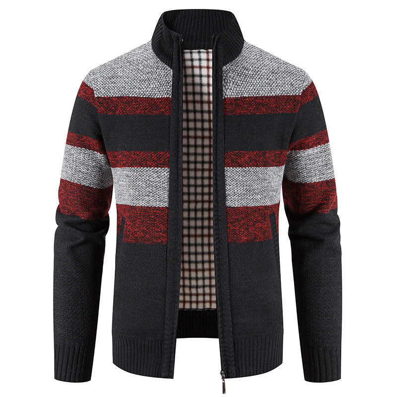 Herren Strickjacke Karomuster Modern Trendig - BerlinGlamour