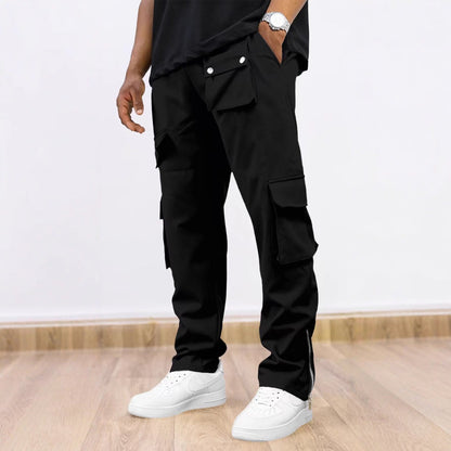 Herren Cargo-Hose Praktisch Reißverschluss Taschen Modern