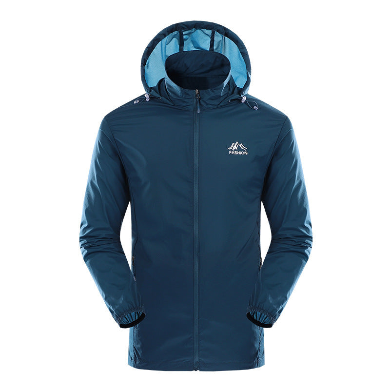 Herren Outdoorjacke Leicht Wasserabweisend Verstellbares Kapuzen