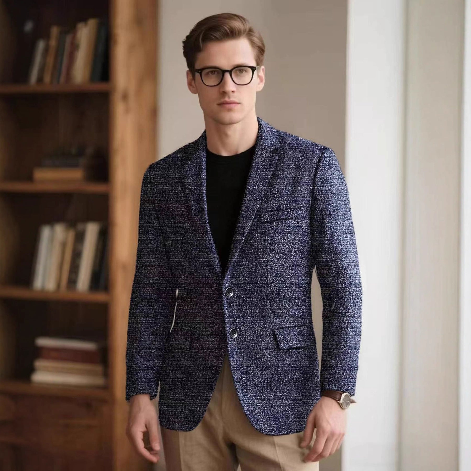 Herren Blazer Modern Slim Fit Strukturiert Grau - BerlinGlamour