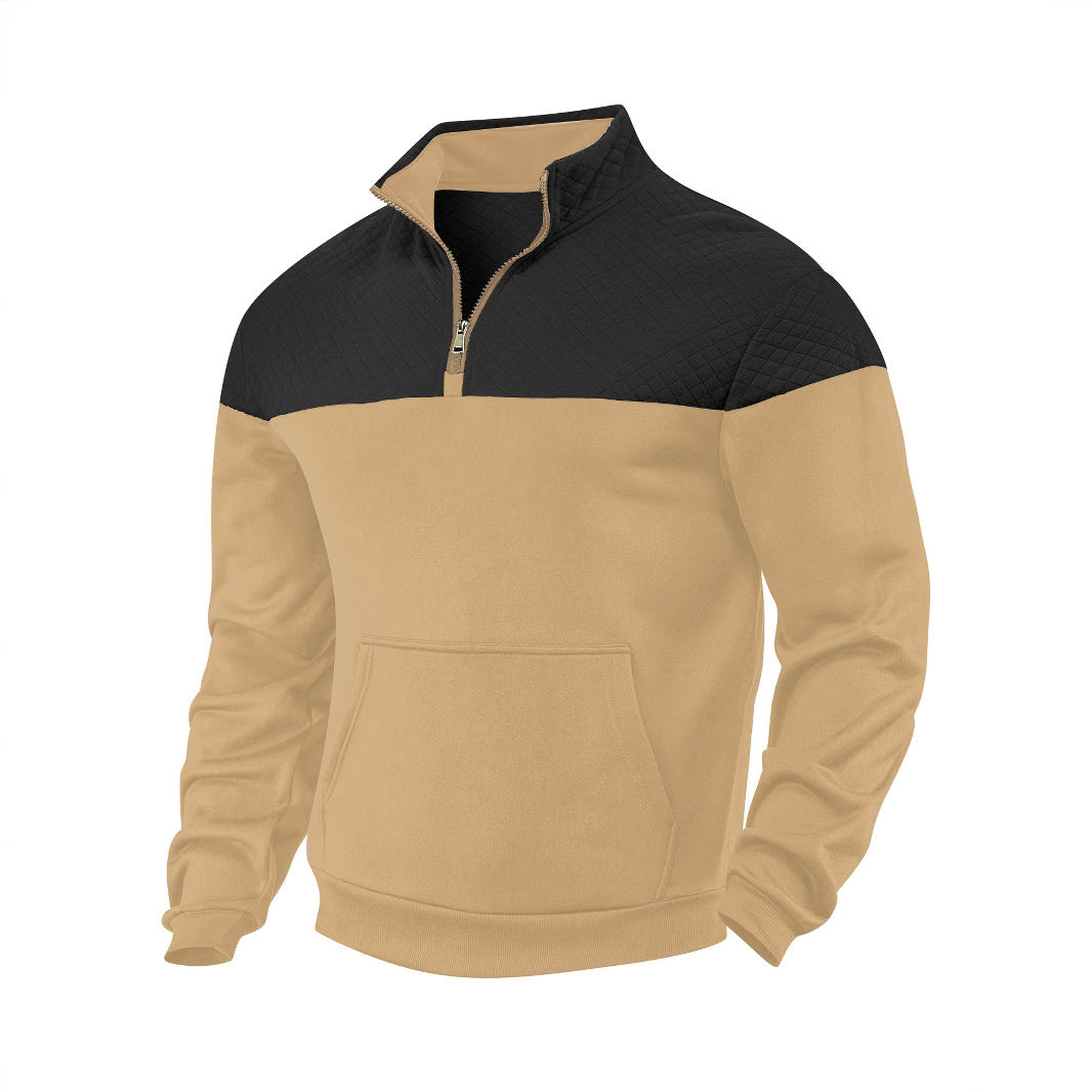 Herren Fleece Pullover Stehkragen Modern Trendy