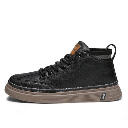 Herren Schnürboots Elegant Sportlich Lederschuhe