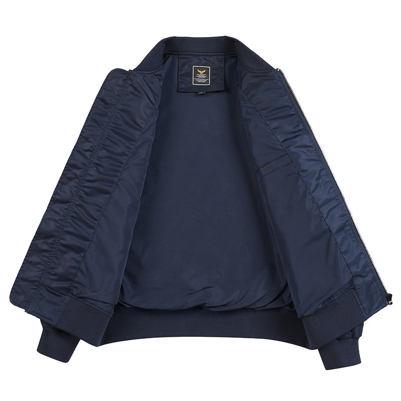 Herren Bomberjacke Sportlich Elastisch Mit Taschen