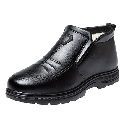 Herren Leder-Stiefeletten Elegante Rutschfeste Sohle Schwarz Lederschuhe