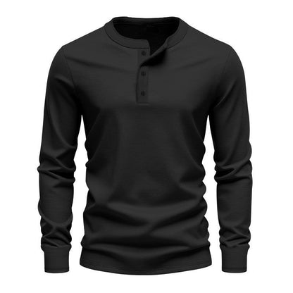Herren Langarmshirt Knopfleiste Elegantes Businesshemd