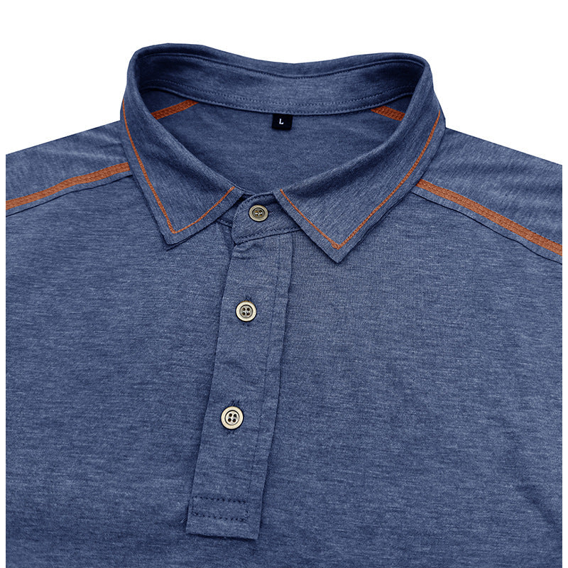 Herren Poloshirt Sportlich Kontrastnähte Modern