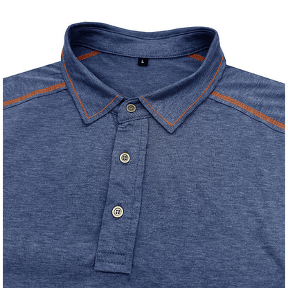 Herren Poloshirt Sportlich Kontrastnähte Modern