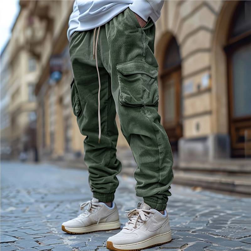 Herren Cargo-Hose Funktionshose Elastisch Mit Taschen