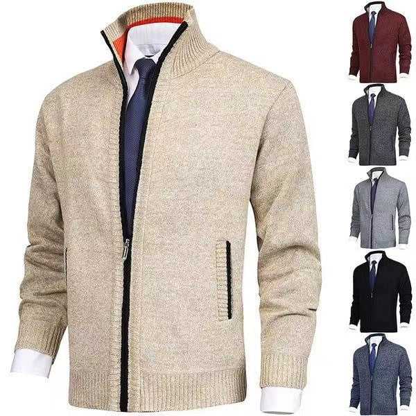 Herren Strickjacke Modern Hochkragen Elegantes Design - BerlinGlamour