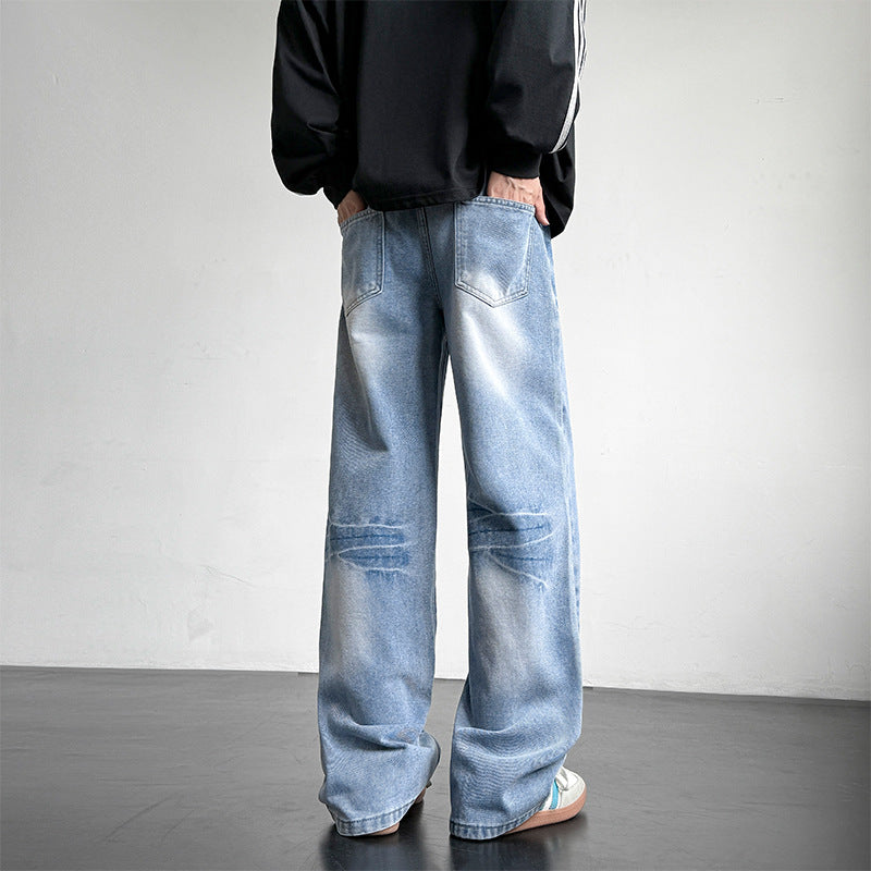 Herren Jeans Weite Bein Relaxed Fit Darkwash