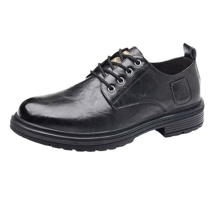 Herren Schnürschuhe Leder Elegante Rutschfest Schwarz