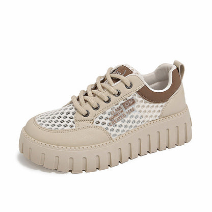Damen Plateau Sneaker atmungsaktiv robust Schwarz