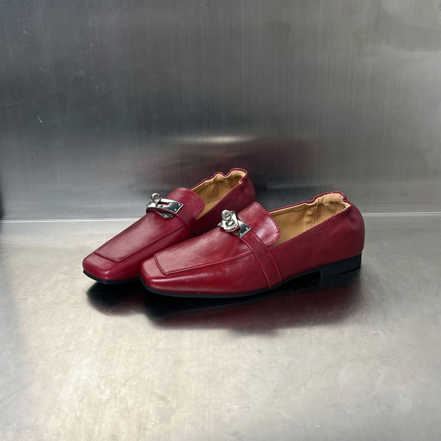 Damen Mokassins Elegante Schuhe mit Schnalle Modern