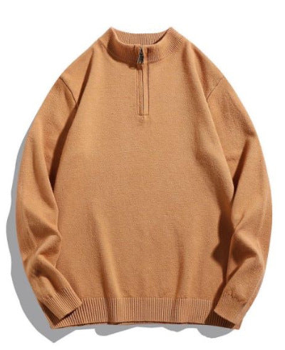 Herren Pullover Stehkragen Reißverschluss Modern Stilvoll