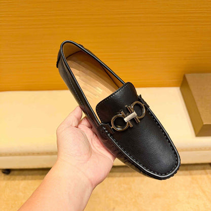 Damen Mokassins Leder Elegante Schuhe mit Zierdetails