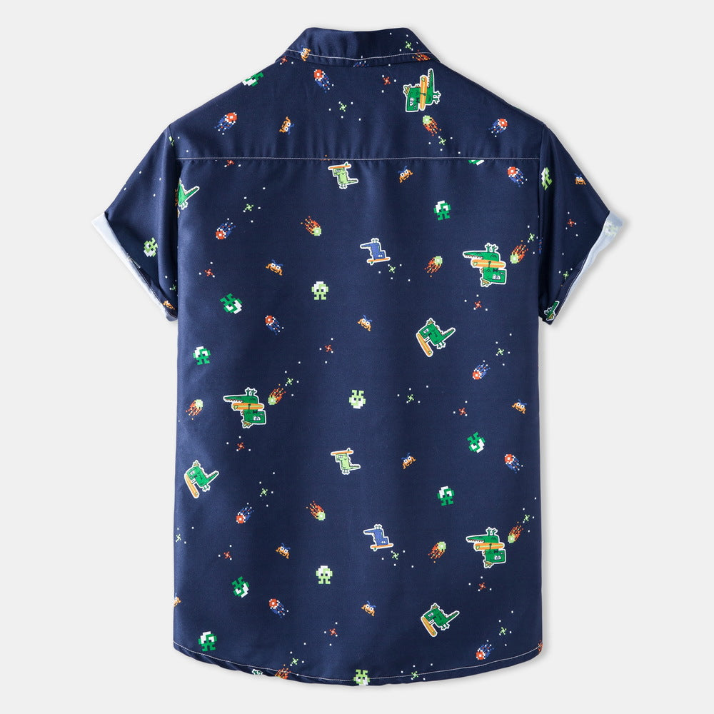 Herren Kurzarmhemd Retro Berlin Motiv