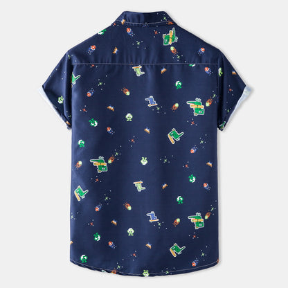 Herren Kurzarmhemd Retro Berlin Motiv