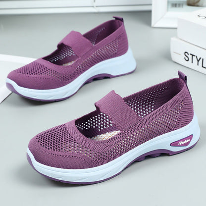 Damen Sneaker Atmungsaktiv Slip-On Elastisch Bequem