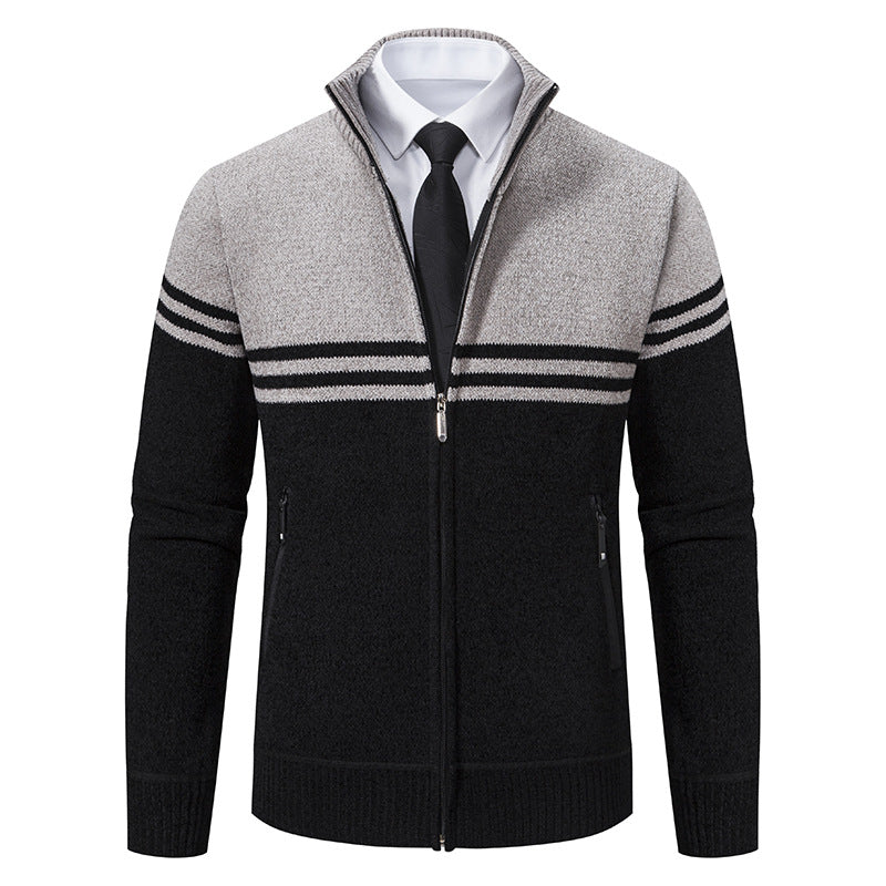 Herren Strickjacke Modisch Sportlich Reißverschluss
