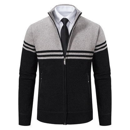 Herren Strickjacke Modisch Sportlich Reißverschluss