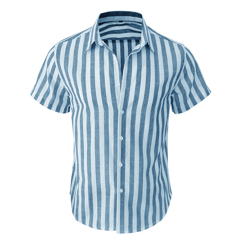 Herren Hemd Kurzarm Streifen Modern