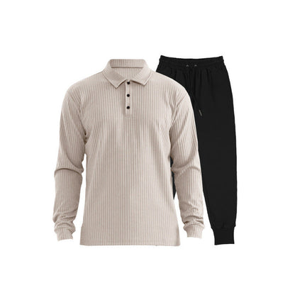 Herren Sportset Langarm Polo Jogginghose Komfort Set