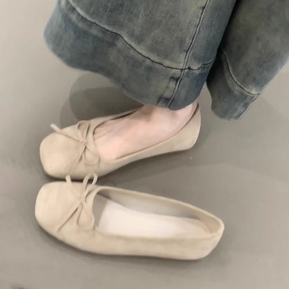 Damen Ballerinas Bequem Schleifen Detail Modisch - BerlinGlamour