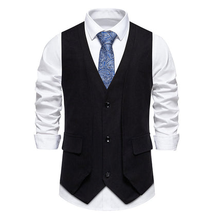 Herren Weste Elegant Mit Knopfleiste und Taschen - BerlinGlamour