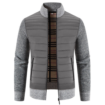 Herren Hybridjacke Gesteppt Strickärmel Modern