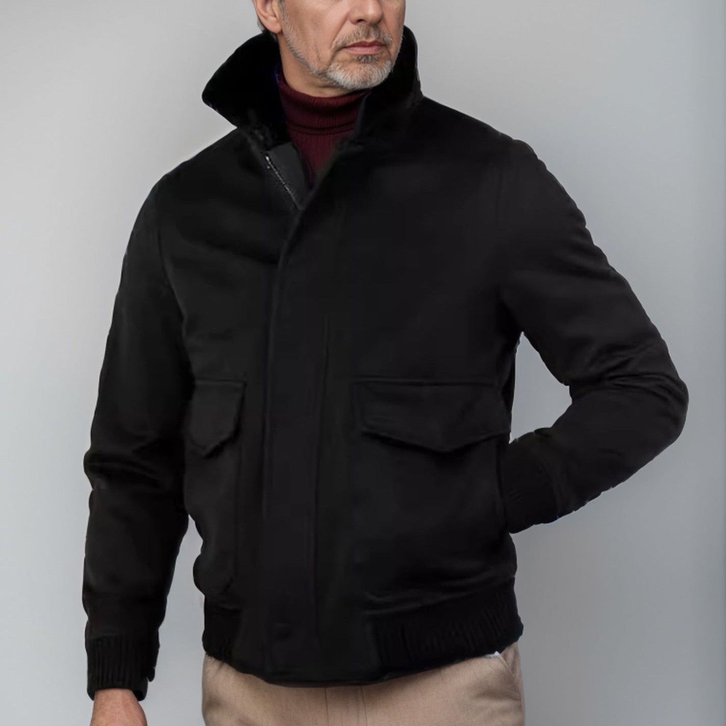 Herren Übergangsjacke Modern Urban Style Schwarz - BerlinGlamour