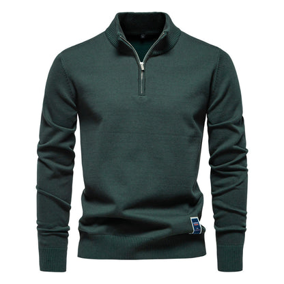 Herren Pullover Kurzarm Stehkragen Modern