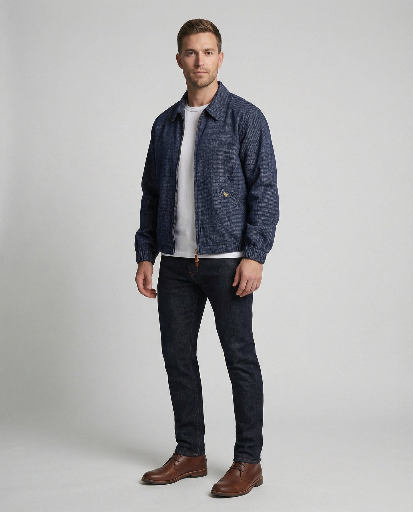 Herren Lederjacke Lässig mit Reißverschluss Modern