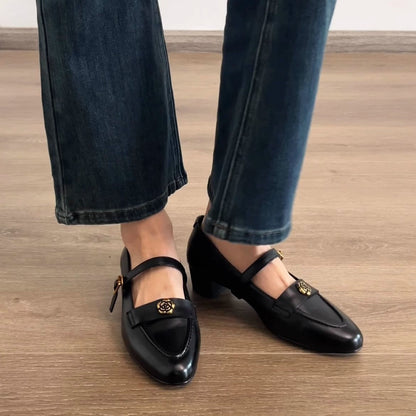 Damen Schuhe Mary Jane Elegant Schnalle Modisch Schwarz