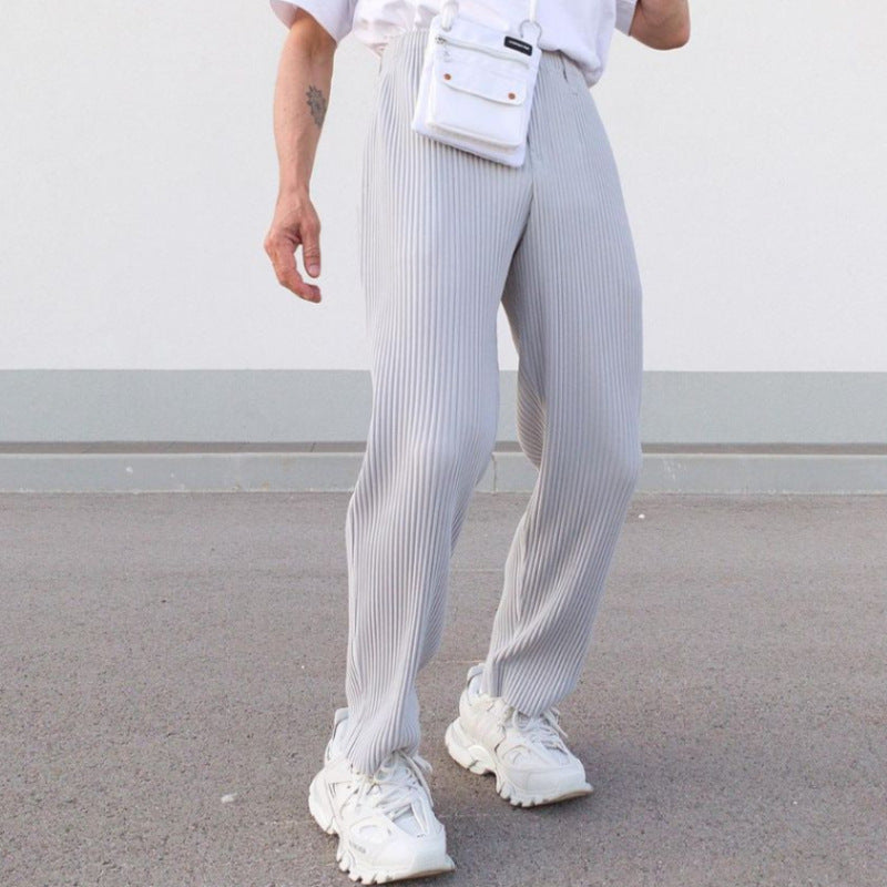 Herren Chino-Hose Plissiert Elastisch Modern