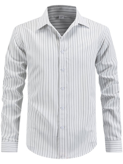 Herren Langarmhemd Streifen Modern Schnitt Komfort Passform